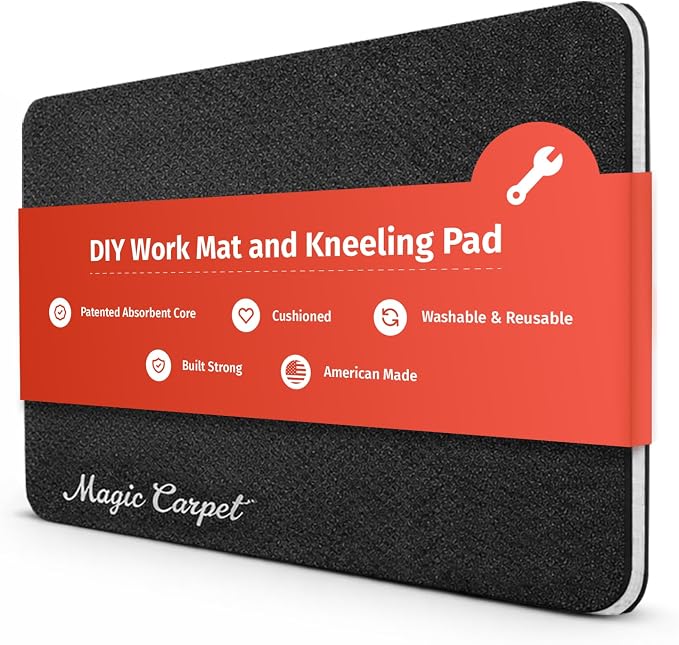 Magic Carpet® DIY Work Mat and Kneeling Pad (1-Pack) | 26.75″ × 44.75″ | Heavy-Duty Absorbent & Puncture-Resistant Pad for Garage, Crafts, & Gardening | Washable | Made in USA | Recycled Material