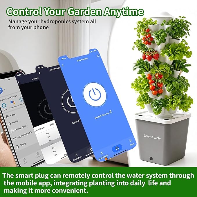 Hydroponics Growing System,30 Pods Hydroponic Tower,Space-Saving 5-Layer Vertical Gardening System,Indoor Plants Germination Kit for Herbs Fruits and Vegetables