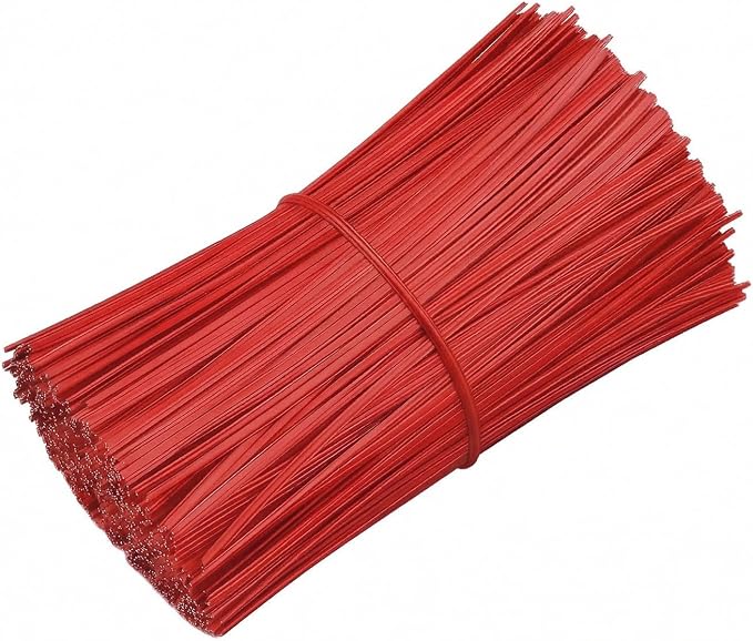 200 PCS Twist Ties for Plants, 7.8 Inch Garden Twist Ties Reusable Red Cable Tie with Rugged Metal Innercores for Bread Cake Pop Candy Bags Cable Organization Christmas Tree Gardening Decor