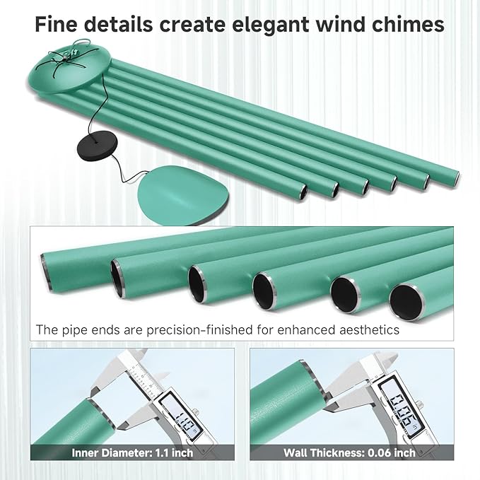 66" Extra Large Wind Chimes for Outside Deep Tone,6 Thick and Bold Aluminum Tubes Tuned Relaxing Melody Wind Chime,Big Wind Chimes for Garden Patio Decor, Great Gift Idea for Mother's Day(Ocean Blue)