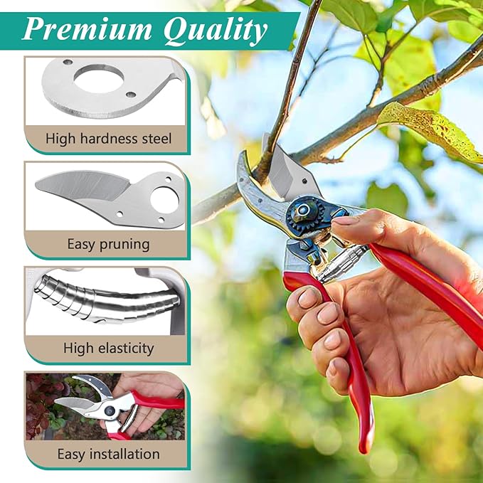 2 Pcs Hand Pruner Replacement Kit (6/3-1) for Felco Pruners Models: F6 & F12 - Spare Blade, Spring & Adjustment Key for Garden Pruning Shears & Bypass Clippers