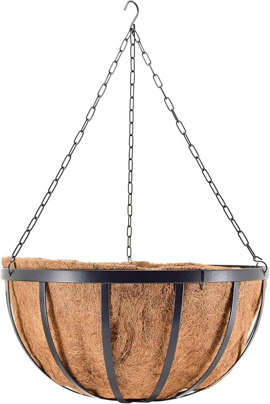 Arcadia Garden Products Round Hanging Planter Basket with Coco Liner, [20-inch]