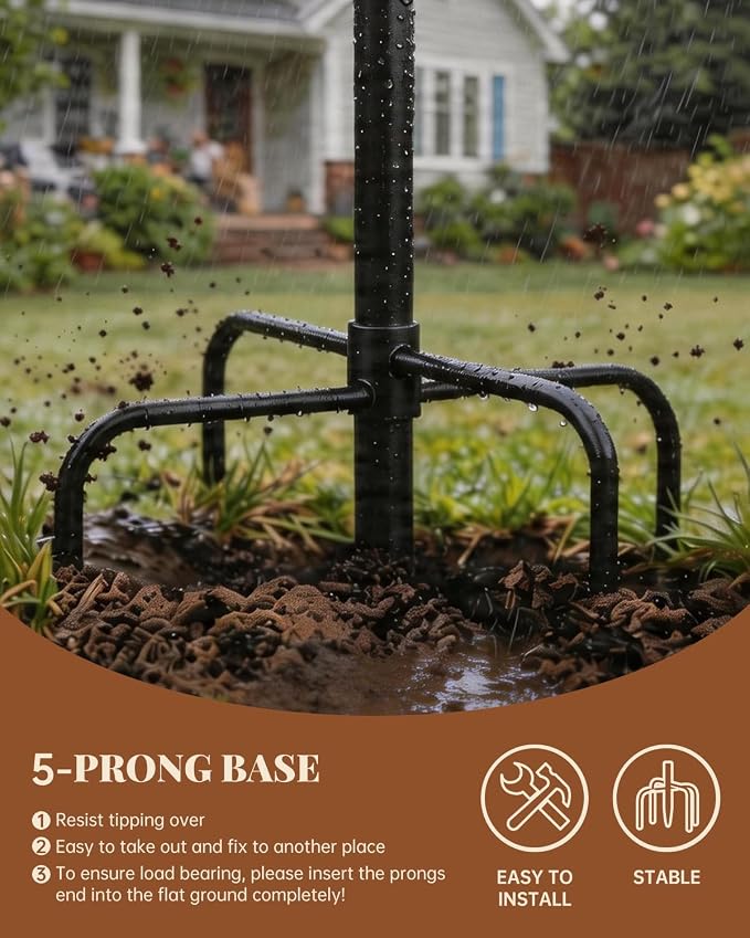 Breeze Touch Metal Bird Bath for Outside, 40.2" Garden Bird Bath, Free Standing Bird Feeder with 5 Prongs Base Stake, Vintage Freestanding Birdbaths & Birdfeeder for Yard Lawn Decor(Bronze)