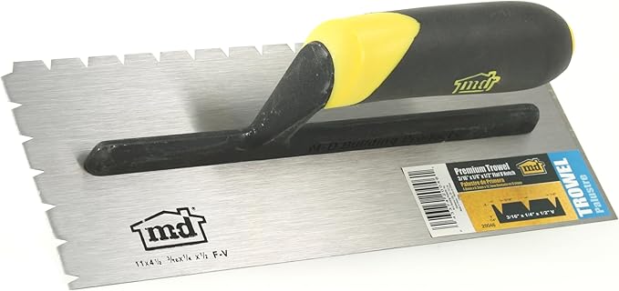 M-D Building Products 20046 3/16 in. x 1/4 in. x 1/2 in. Premium Flat V Notch Trowel