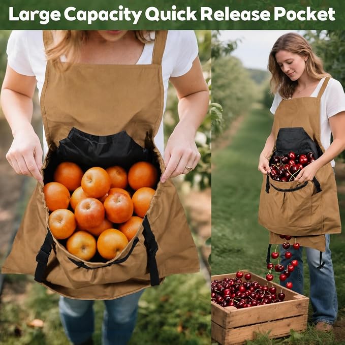 Gardening Apron,Canvas Garden Apron with Pockets for Women and Men,Harvest Apron,Gifts for Gardeners