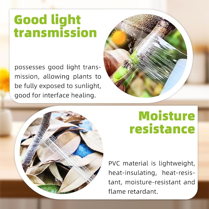 Flylin 4 Pcs Grafting Tape, Stretchable Grafting Tape Nursery Sealing 30 mm Width Tree Bandage Repair Tape Wrap for Seedlings or Ornamentals