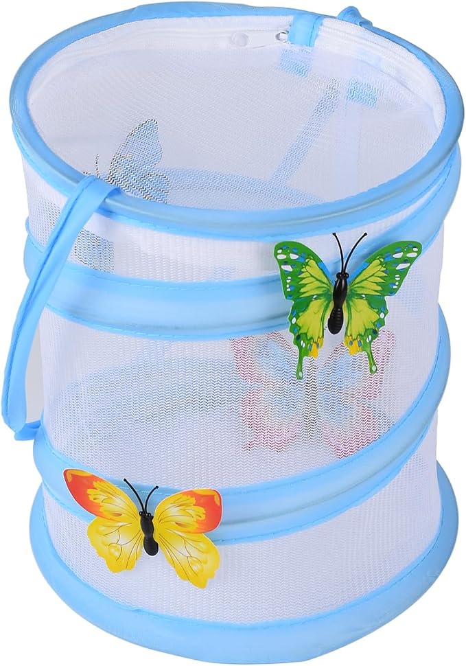 Insect Lore Butterfly Garden Habitat Foldable Washable and Reusable Butterfly Cage (Blue, S)