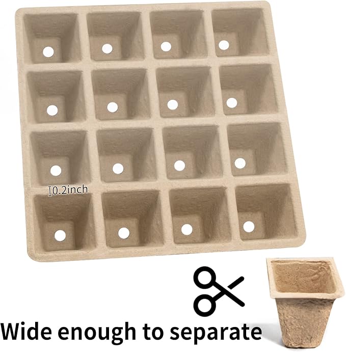 640 Cells Seed Starter Tray, 40 Pack Seed Starter Kit, Peat Pots for Seedlings with 400 Plant Labels, 2 Seed Planting Tool and 1 Spray Bottle