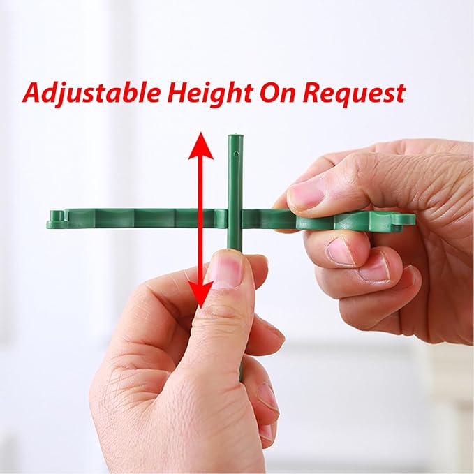 12 Pieces Plant Support Plant Stakes Plastic Cage Holder Small Plant Support Ring for Indoor and Outdoor Small Plants, 9.4" W x 5.5" H