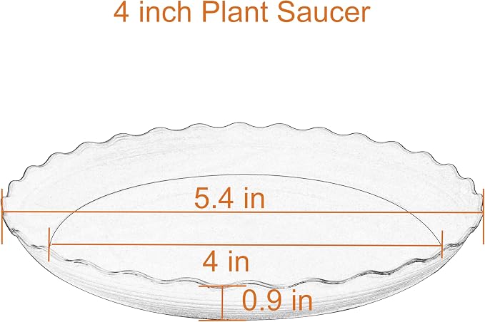 6 Pack Plant Saucer 4 inch, Heavy Duty Plastic Plant Saucers, Durable Plant Tray for Pots, Flower Saucers for Indoors, Plant Pot Saucers, Trays for Planter (White)