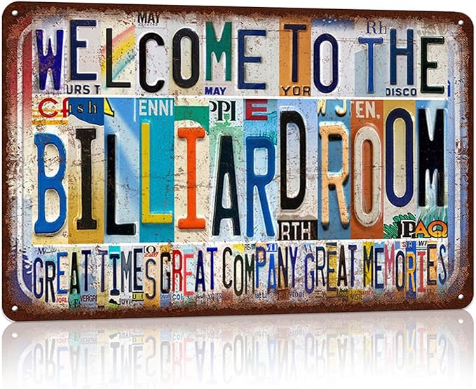 Vintage Billiard Room Wall Decor Welcome to The Billiard Room Metal Sign Tin Signs Poster - great times great company great memories