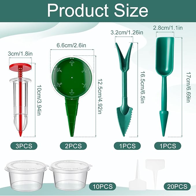 Vesici 7 Pcs Mini Seed Spreader 2026 New Mini Sowing Seed Dispenser Small Garden Seedlings Planter Tool Seeds Sower Spreader Handheld Manual Seedlings Dibber and Widger for Tiny Seeds