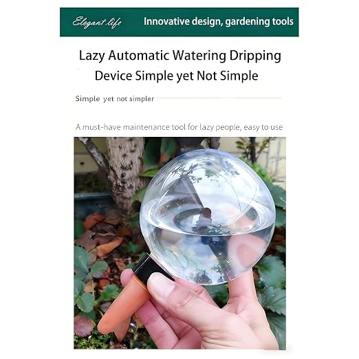 2pcsPlant Watering Glass Ball - Indoor Ceramic Automatic Waterer, Suitable for Gardens/Offices | Fashionable Design of Automatic Watering Device | Designed for Busy Office Workers//Plant Enthusiasts