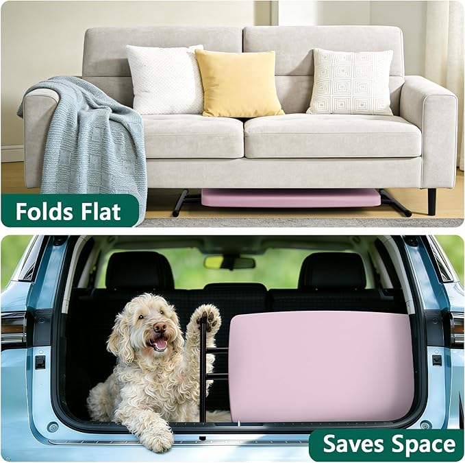 Folding Table- Small Desk Adjustable Height TV Tray for Laptop, Couch, Camping - Heavy Duty Utility Foldable Table for Small Spaces, No Assembly Required, Granite (Pink, 30in-2pack)