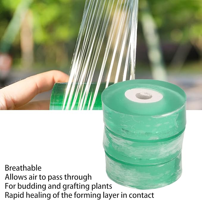 Grafting Tape for Fruit Trees, 3 Pcs Stretchable Floristry Film Elasticity Plants Repair Budding Tape Stretchable Garden Grafting Tape for Floral Fruit Tree Poly Budding (Green)