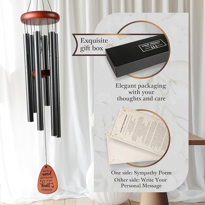 SteadStyle Sympathy Gifts for Loss of Loved One - Memorial Gifts Wind Chimes, Gifts for Who Loss of Dad, Mom, Brother, Friend, Sympathy Bereavement Gift Baskets Home Outdoor Garden Patio Decor (36 IN)