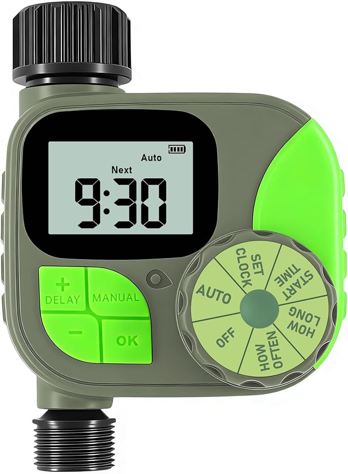 Sprinkler Timer for Garden Hose - Irrigation Timer for Outdoor Faucet, Automatic Programmable Watering Irrigation with Rain Delay/Manual Mode, Watering System Drip Irrigation for Yard Lawn Pool