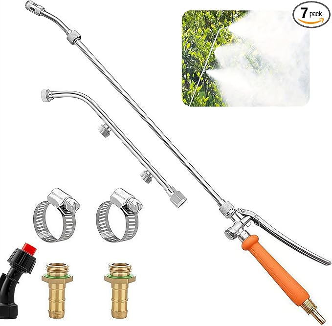 All Metal Sprayer Wand Replacement, Adjustable Garden Watering Wand, Stainless Steel Sprayer Nozzle, Pump Sprayer Wand for Gardening and Lawn Care