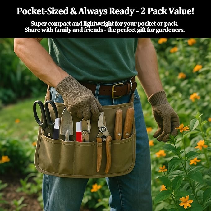 2 Pack Pocket Sized Garden Tool Blade Sharpener Sharpening Tool for Pruners, Shears, Knives, Axes Portable & Easy to Use for Gardening, Camping, Outdoors