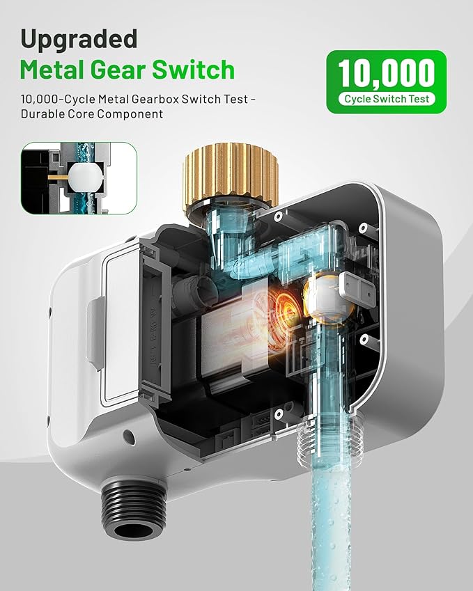 [All-New 2027] 2 Zone Sprinkler Timer with Brass Inlet, Low-Pressure Water Sources, Unistyle Ball Valve Water Timer for Garden Hose, Rain Delay, Manual Control, Automatic Irrigation for Hose Timers