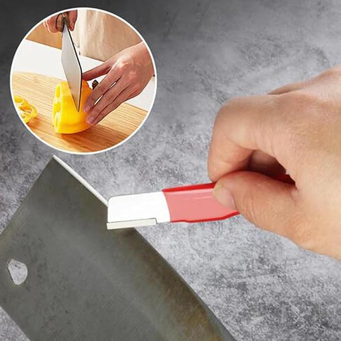 2Pcs Red Portable Quick Sharpener, Lawnmower Blade Sharpener, Multipurpose Pocket Garden Tool for Knives, Pruners, Loppers, Hedge Shears, Scissors, Axes, Hatchets, Machetes, Lawn Mowers