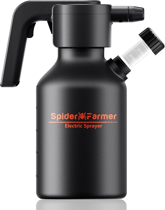 Spider Farmer 0.5 Gallon Electric Spray Bottle, 2500mAh Battery Powered Sprayer, Automatic Plant Mister with Adjustable Nozzle & Measuring Cup, Type-C Rechargeable for Indoor Outdoor Gardening