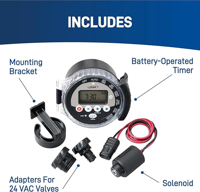 3-Pack Orbit 57865 Battery-Operated Sprinkler Timer, Black