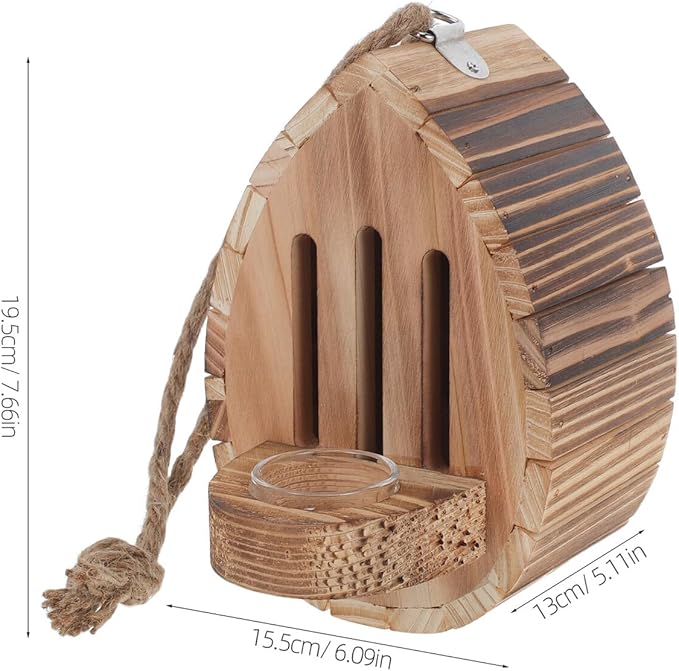 Uonlytech Wooden Butterfly House with Feeder Hanging Garden Butterfly Habitat Refuge Nesting Box for Patio Yard Wildlife Feeding and Decoration