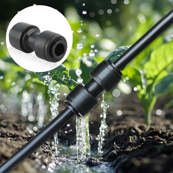 Kalolary 30 PCS Quick Connect 1/4" Drip Irrigation Coupling Fittings, Universal Barbed Coupling Connector for 1/4" Irrigation Tubing Leak Free Fittings for Sprinkler Drip Irrigation Watering System