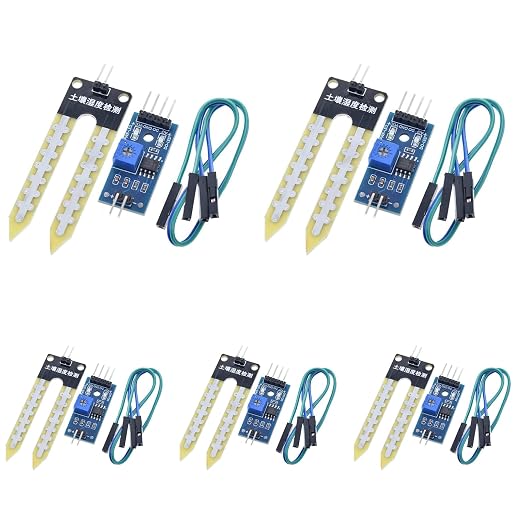 5-Pack LM393 Soil Moisture Sensor - 3.3V-5V Dual Voltage Hygrometer Detection Module for Arduino Smart Irrigation/Robotics/Agricultural Monitoring/Smart Gardens