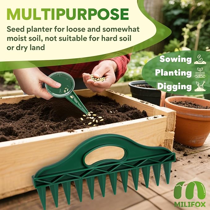 7 Pack Seed Planter Tool, Handhold Seed Dispenser, Transplanting Dibber and Small Sowing Tools for Vegetables Flowers Garden Greenhouse Farmland