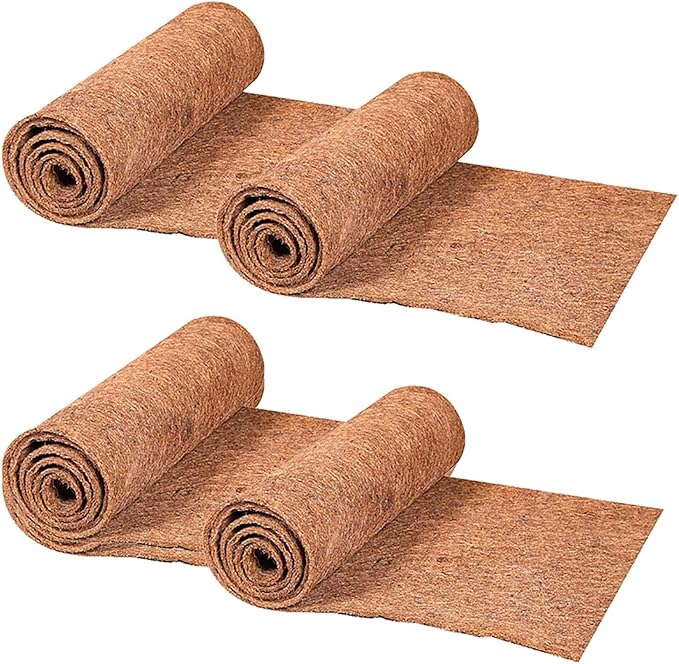 EIMQUVW 4 Rolls 16x40 Inch(40cm*100cm) Coconut Coir Liner Roll Coco Liner Roll Coconut No-Slip Ice and Snow Carpet Mats Natural Coir Fiber Liner Sheets Carpet Animal Pet Pad