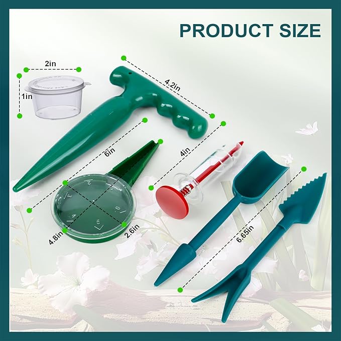 Seed Spreader 12PCS Sowing Seeds Dispenser Set Mini Seed Dispenser for Small Seeds Handheld Seed Planter Tool Seed Dibber Multifunctional Seed Spacer Gardening Tools