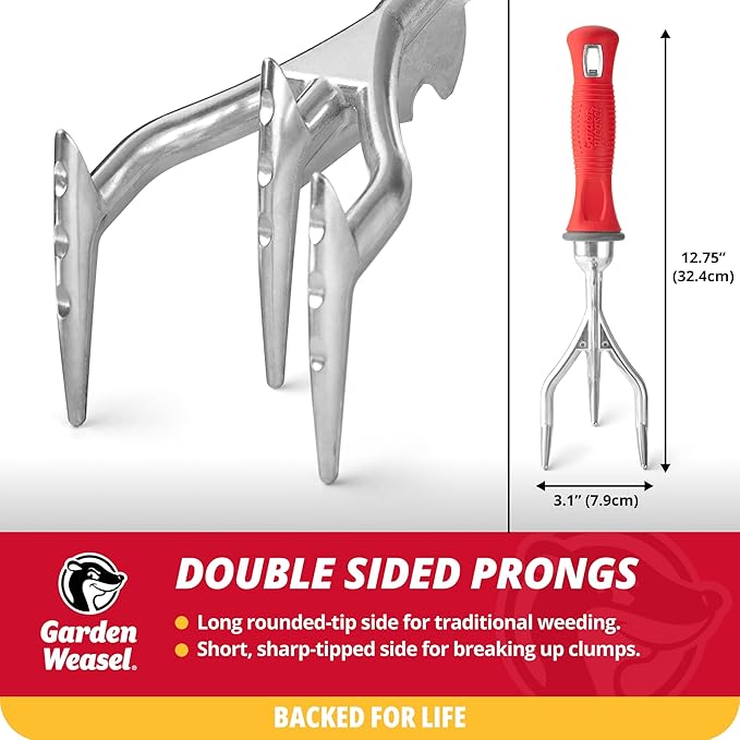Garden Weasel Double-Sided Garden Cultivator/Tiller | Cultivate, Till, Break Up Soil | Planting and Gardening Hand Digging Tool, Heavy Duty Cultivator, Hand Tool Weeder | 91367 | Gift for Mom