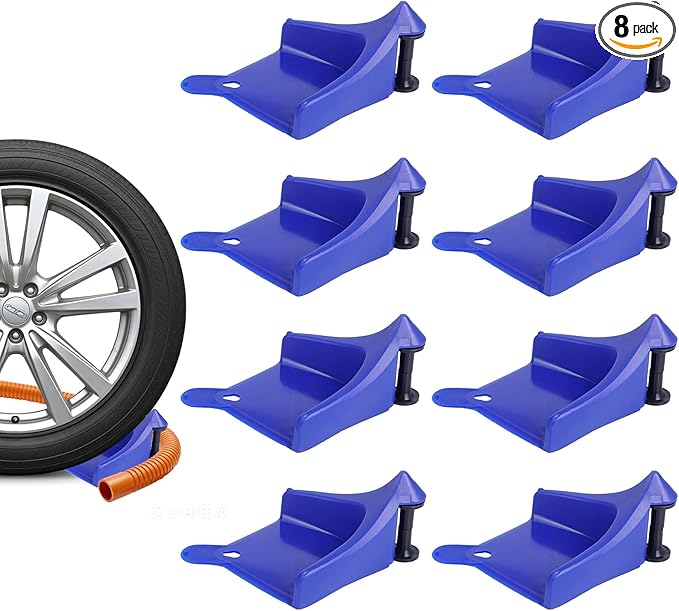 8 Pcs Car Hose Guide Plastic Blue Tire Roller Washing Hose Detail Tool for Car Cleaning Accessory