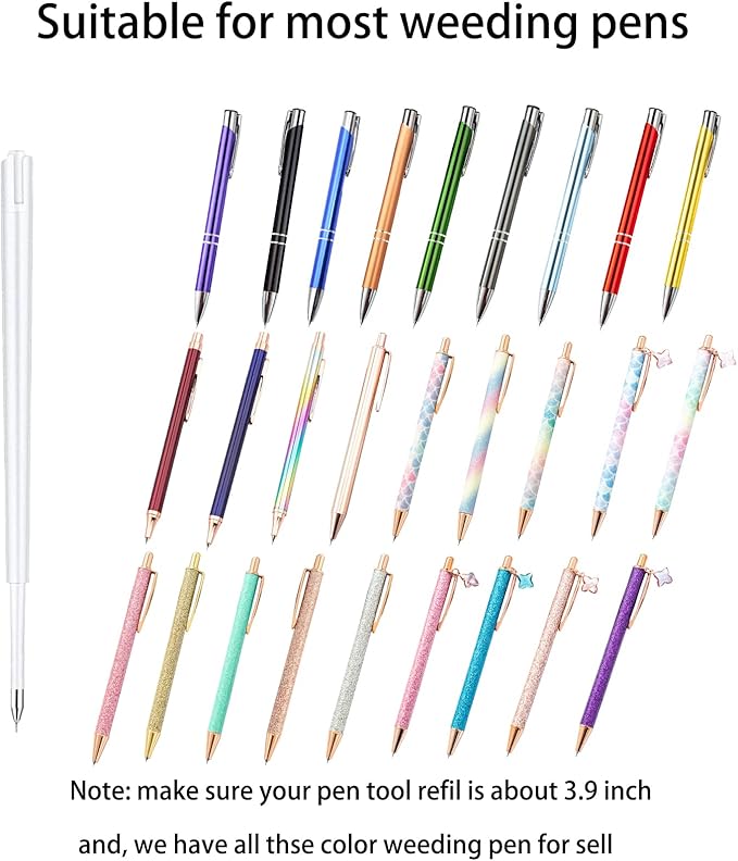 10 Pcs Pin Pen Refills, Precision Needle Refill 3.9 inch for Craft Weeding Pen Air Release Pen Tool pinpen Replacement Accessories(10 Pcs Refills)