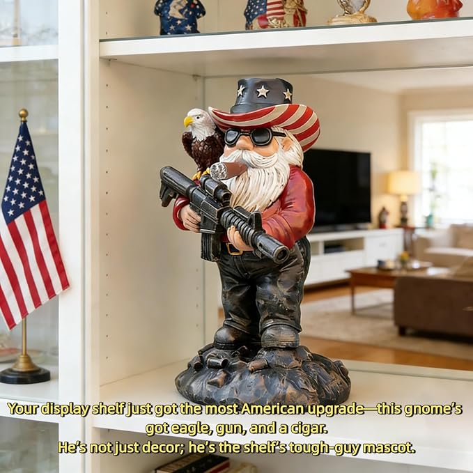 Patriotic Gnomes, Military gnome,gnome,4th of July/Army/Armed Gnomes Fighting, for Men,USA, Military Gifts,Veteran Gifts,Desk Decor for Men,Mens Office Decor 003