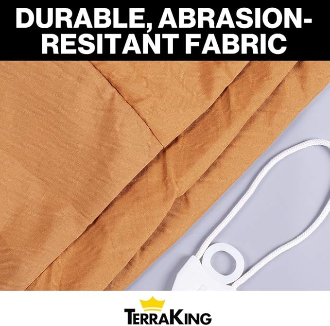 TerraKing 54 Cu. Ft. Leaf Bag XL, 150" Opening – Fits 3-Bag Hood Systems – For Ride-On Lawn Mowers – Heavy Duty Nylon Bottom – Fast & Easy Collection – Tan (ST95033)