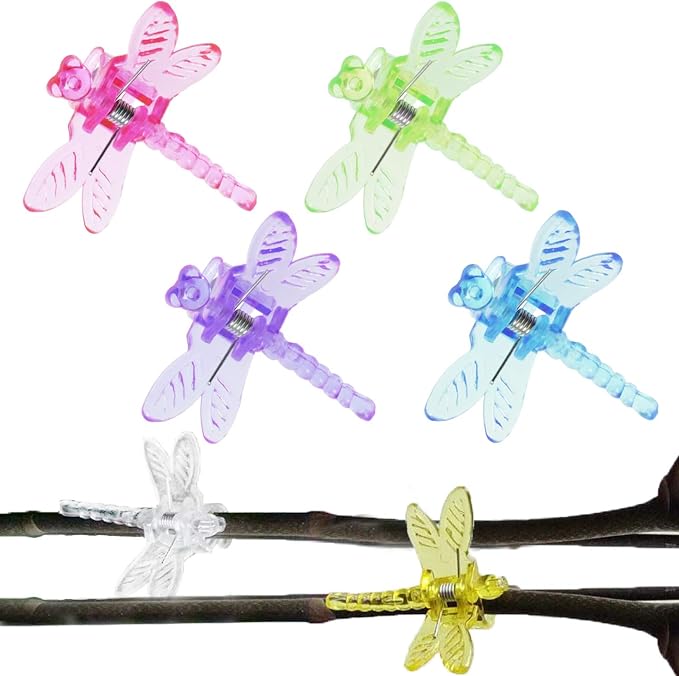 BEADNOVA Dragonfly Plant Clips - 30PCS Mix Color Orchid & Vine Support Clips