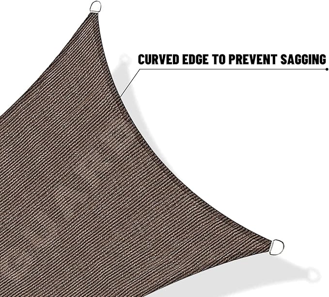 SUNNY GUARD Custom Size 12'x20'x22.4' Brown Sun Shade Sail Right Triangle UV Block Shade for Backyard Yard Patio Deck Garden(Customized)