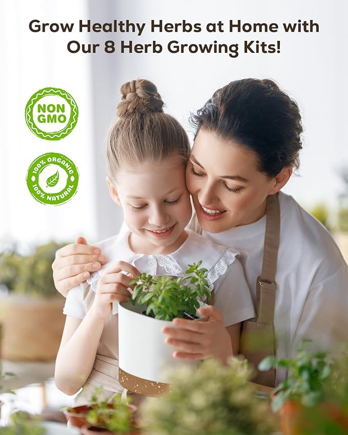 8 Herb Indoor Garden Kit – Gardening Gifts for Mom, Women & Her | Complete Kitchen Seed Starter Set | Unique Christmas, Housewarming & Home Gifts