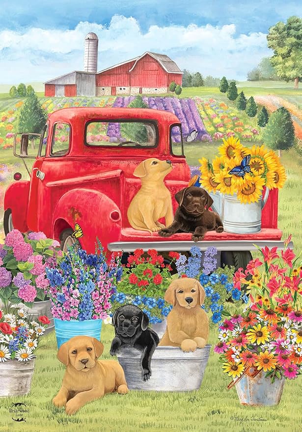 Briarwood Lane Spring Day Puppies Garden Flag