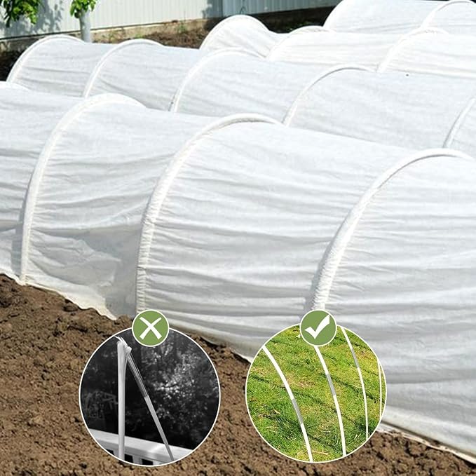 Garden Hoops 120pcs, Sunwuk Greenhouse Hoops for 2.5-5.5ft Wide Raised Bed, 24 Sets of 7.2ft Long Super Bendable Fiberglass Support Hoops Frame, Mini Greenhouse Strip for Row Cover(M Size)