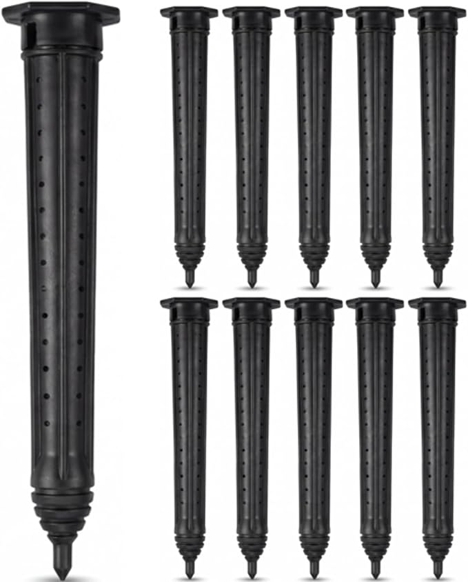 Junkin 12 Pack Tree Watering Stake Large UV Protected ABS Plastic Deep Root Irrigation Spike for Garden Shrubs Bushes Shrubs Flowers Fruits Vegetables Potted Plants (14 Inch)