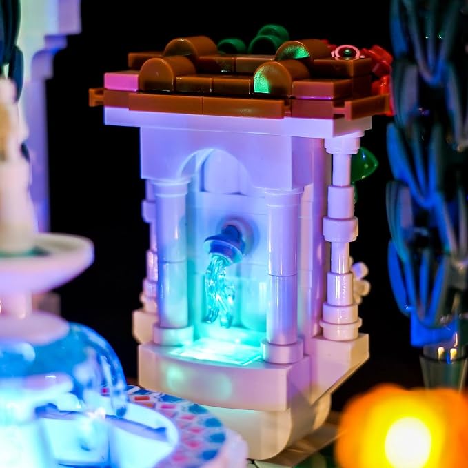 Upgraded Led Light Kit Compatible with Lego Fountain Garden Building Set, RC Version Compatible with Lego 10359, Best Gifts for Adults (Model Not Included)