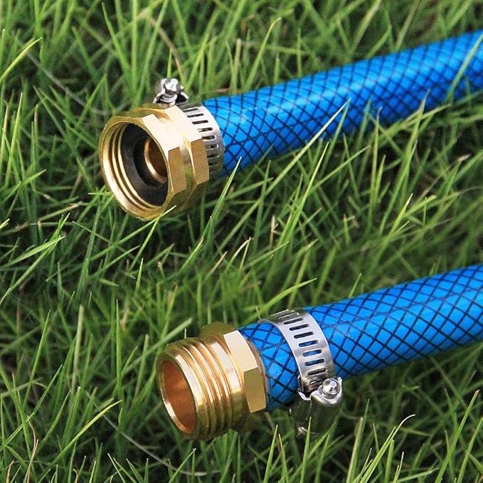 Lifynste Garden Hose Repair Connector with Clamps, Male and Female Garden Hose Fitting, 3 Set