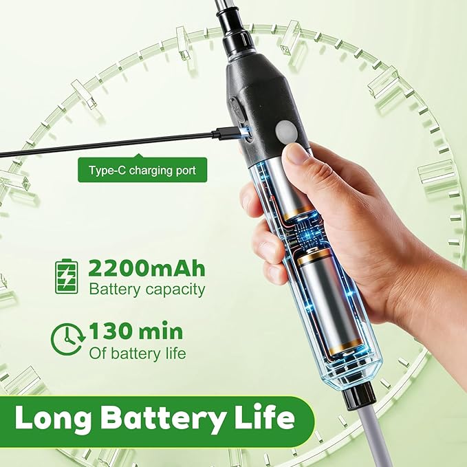 Electric High Reach Plant Waterer - Type C Wireless Hanging Plant Waterer, Battery Powered Sprayer Wand with Stainless Steel Telescopic (30.6"-44.2"), Indoor Watering Devices
