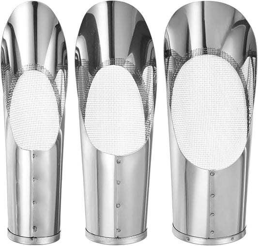 M METERXITY 1-Set Bonsai Soil Scoops, 3 Sizes Stainless Steel Garden Soil Scoop Bucket Shovel Potting Scooper for Transplanting/Flower Planting/Plant Succulent, Small Soil Sifter [Silver Tone]