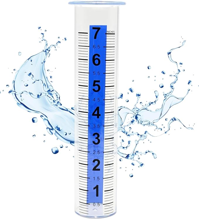2PCS 7" Plastic Rain Gauge Replacement Tube, 8.23 x 2.24 x 1.65 Inches Cold Resistance Crack Resistance for Outdoor Garden Yard Home