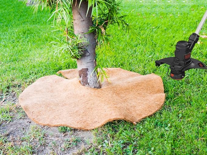 Envelor 12 pcs Coconut Fibers Mulch Ring 36 Inches Tree Protector Mat Coconut Mulch Cover Natural Coconut Fiber Weed Control Rings, Tree Ring Plant Cover for Indoor Outdoor Plants, Pot, Landscaping